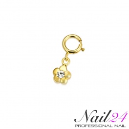 Piercing Blume mit Strasstein Gold