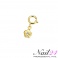 Piercing Blume mit Strassstein Gold ( 2 Stück)