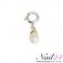 Piercing Silver mit Perlentropfen