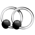 Piercing Ring Perle Schwarz (2 Stück)